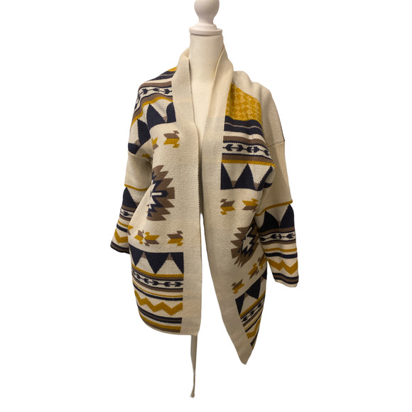 Sweaters - Womens Lime & Chili Geo Western Aztec Pattern knit Cardigan w/ Pockets Size S/M